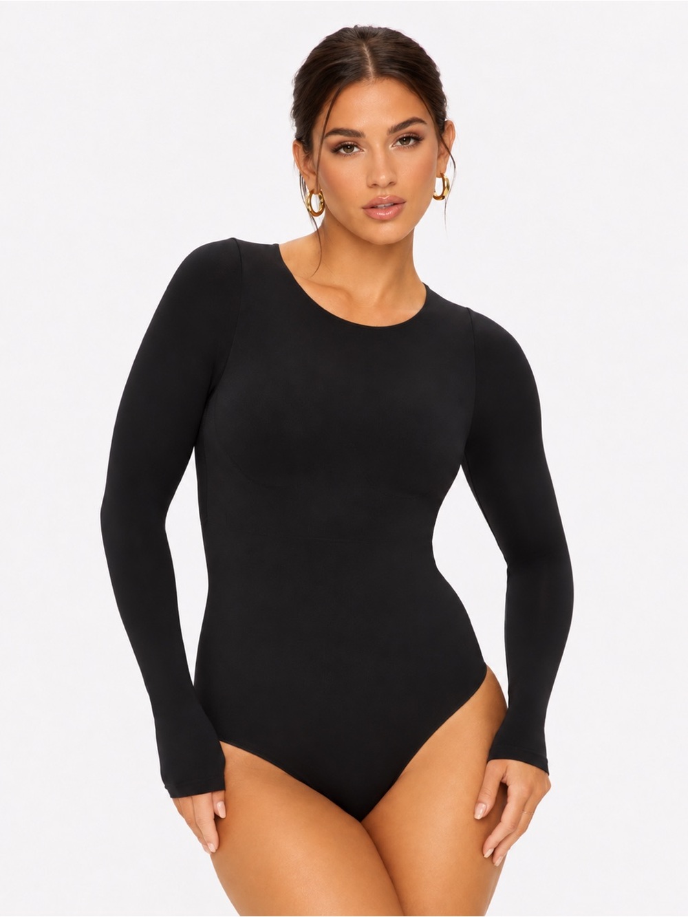 YITTY Shapewear Bodysuit Nearly Naked Long Sleeve M Black NWT